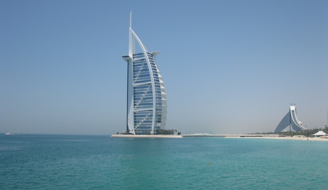 Dubai's iconic Burj al Arab hotel. Read all about Dubai on GlobetrottingMama.com